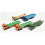 Dinky Toys Foden (type 1) Group Of Unboxed To Include - Flat truck, Diesel Wagon, Chain Truck and...