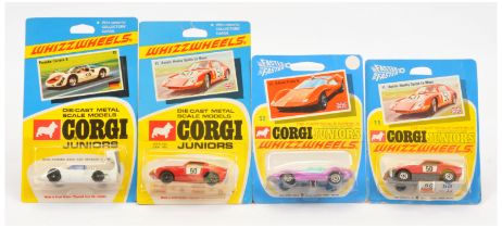 Corgi Toys Juniors Group Of 4 To Include (1) 11 Austin Healey Sprite Le Mans - Red body, grey bas...