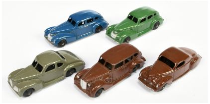 Dinky Toys 39 Series To Include - 39a Packard - Brown body, 39e Chrysler - Blue body plus others