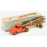 French Dinky Toys 36A Log Carrier - Orange Cab, yellow trailer, convex and concave hubs,, silver ...