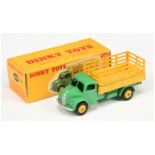 Dinky Toys 343 Dodge Produce Wagon - green cab and chassis, yellow stake back and rigid hubs with...