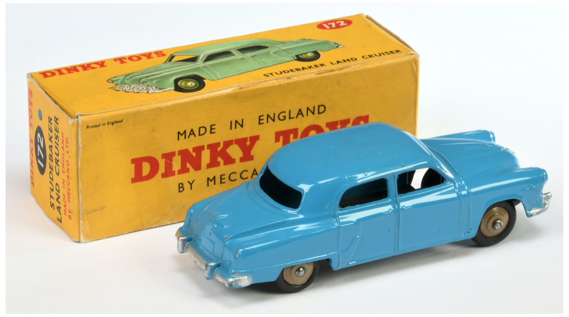 Dinky Toys 172 Studebaker Land Cruiser - Mid-blue body, silver trim and fawn rigid hubs - Excelle... - Bild 2 aus 2