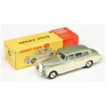 Dinky Toys 198 Rolls Royce Phantom V - Two-Tone Metallic green and cream, pale blue interior with...