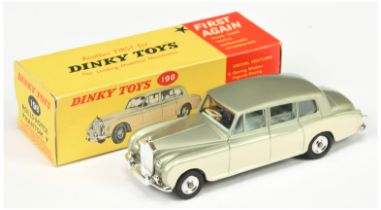 Dinky Toys 198 Rolls Royce Phantom V - Two-Tone Metallic green and cream, pale blue interior with...