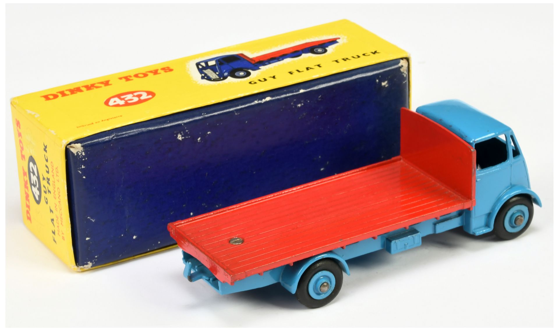 Dinky Toys 432 Guy (type 2) Flat Truck - Mid-blue cab, chassis and supertoy hubs, red back, silve... - Image 2 of 2