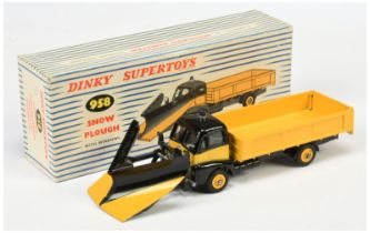 Dinky Toys 958 Guy Warrior With Snow Plough - Black and yellow including supertoy hubs, blue roof...