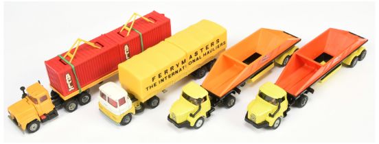 Corgi Toys Unboxed Group Of 4 - (1) Scammell Handyman Truck and Trailer "Ferrymasters" - Yellow, ...