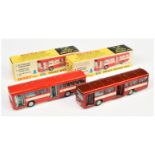 Dinky Toys 283 Single Decker Bus "Red Arrow" A Pair - (1) Metallic red body and opening doors, wh...