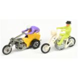 Mattel Hot Wheels RRRumblers - A Pair - (1) Bone Shaker - White body with lime rider and black ha...