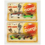 Corgi Juniors 2507 "Tom & Jerry" Twin Packs A Pair (1) - Jerry's car - Orange, green base and can...