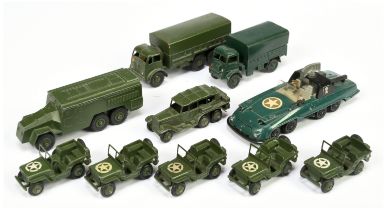 Dinky Toys  Unboxed Military Group  To Include - Foden Truck, 5 X Jeep, Reconnaissance Car plus