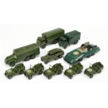 Dinky Toys&nbsp; Unboxed Military Group&nbsp; To Include - Foden Truck, 5 X Jeep, Reconnaissance Car