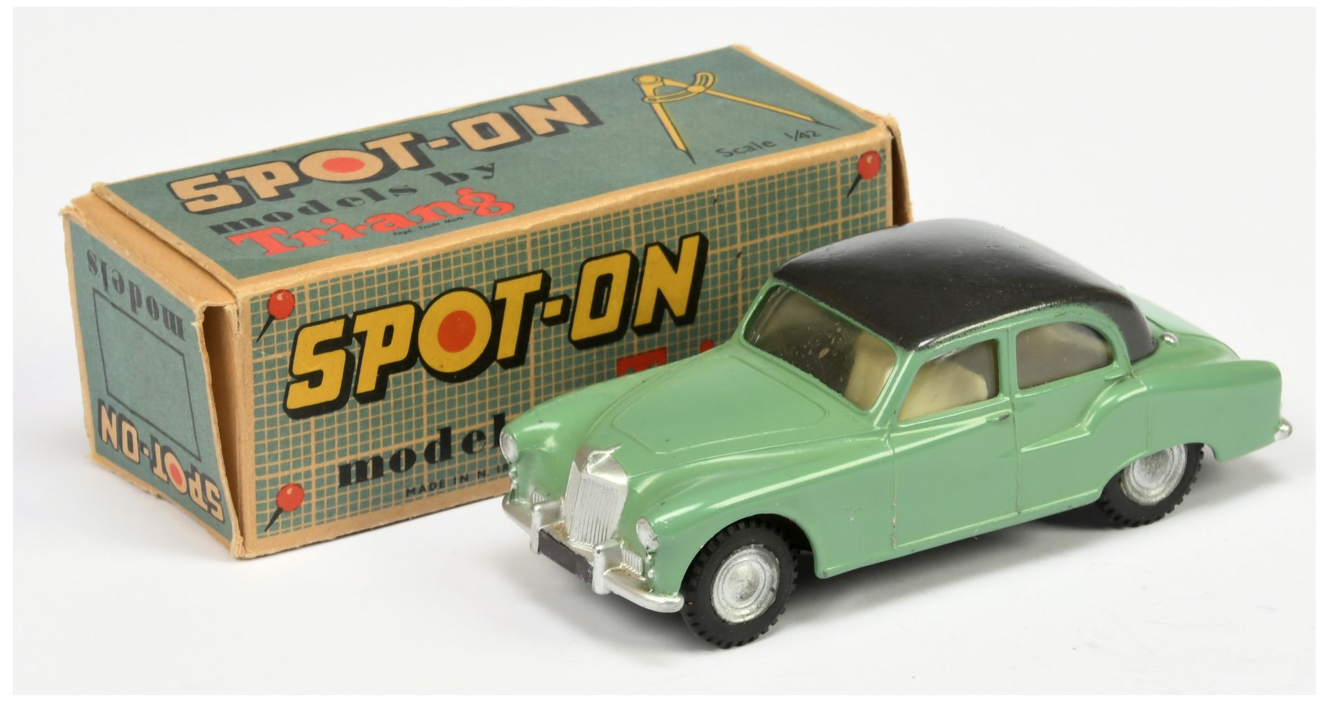 Triang Spot on 101 Armstrong Siddeley Sapphire - Drab green, dark grey roof, cream interior with ...