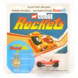 Corgi Toys Rockets D910 GP Beach Buggy - Fluorescent Orange, black interior with ke