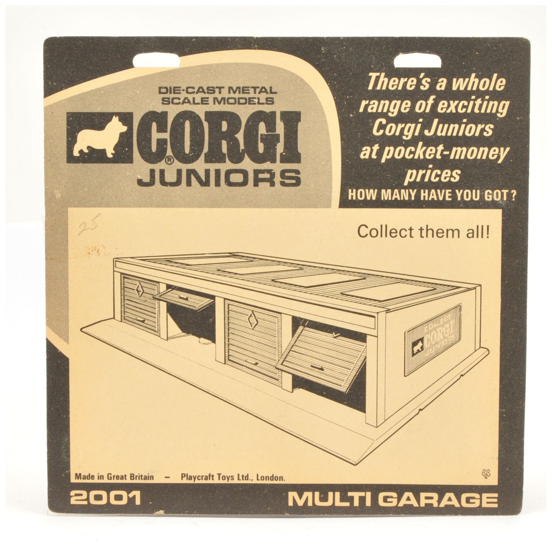 Corgi Toys Juniors 2001 Multi- Garage - Plastic made yellow building with 4 X blue opening front ... - Bild 2 aus 2