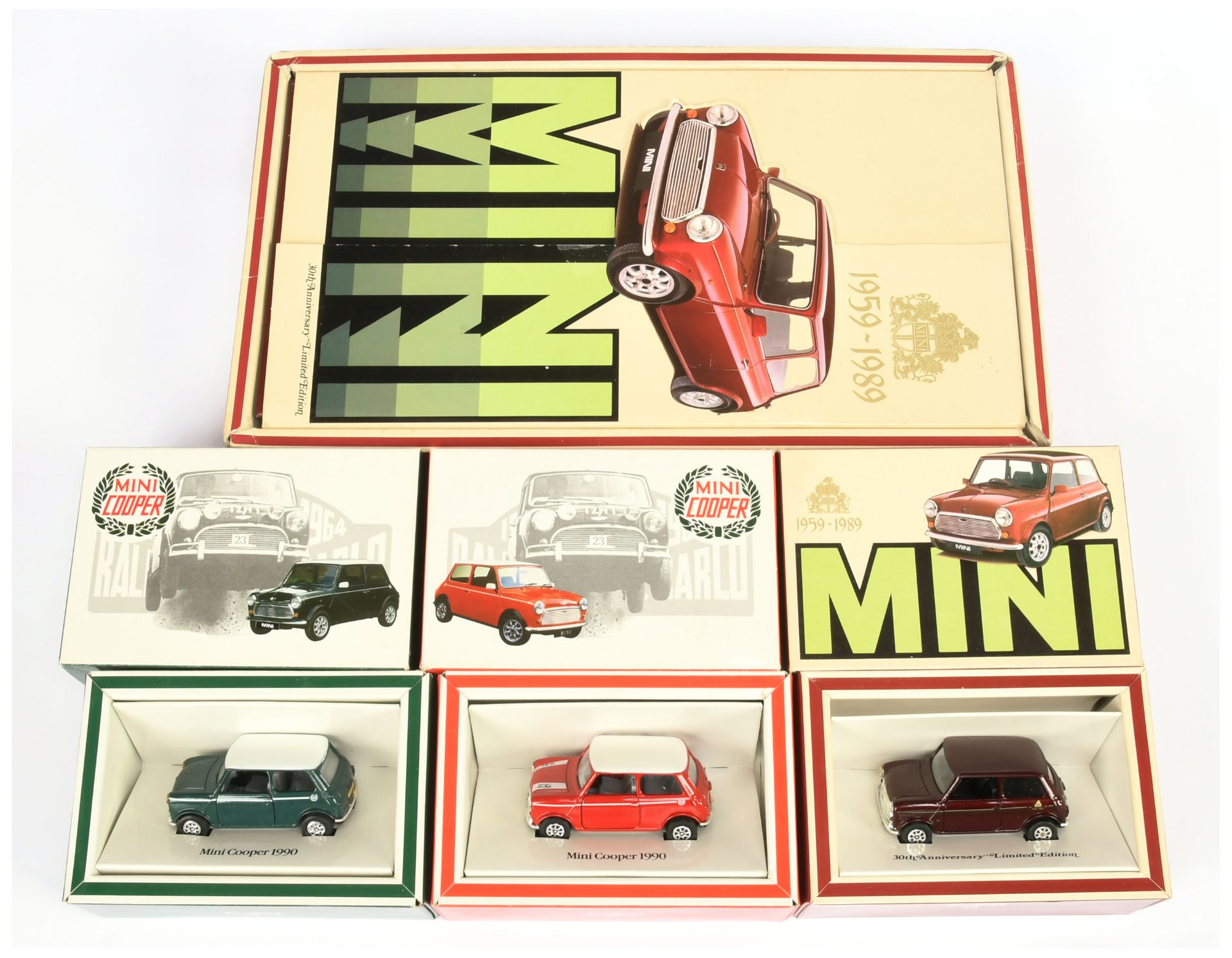 Corgi (1/36th) Mini Group Of To Include - Cooper - Green and white, another Red and white, "1959 ...