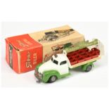 Tekno  Dodge "Carlsberg"  Delivery Truck - Green and white, chrome trim, with empty tinplate crat...