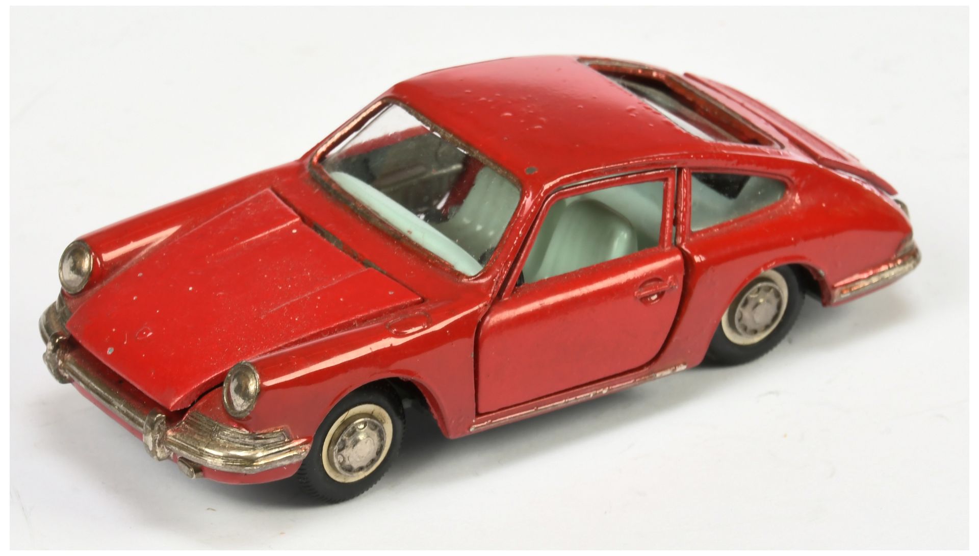 Diapet D149 Porsche 911 - Red body, pale blue interior, chrome trim - overall condition is Good S...