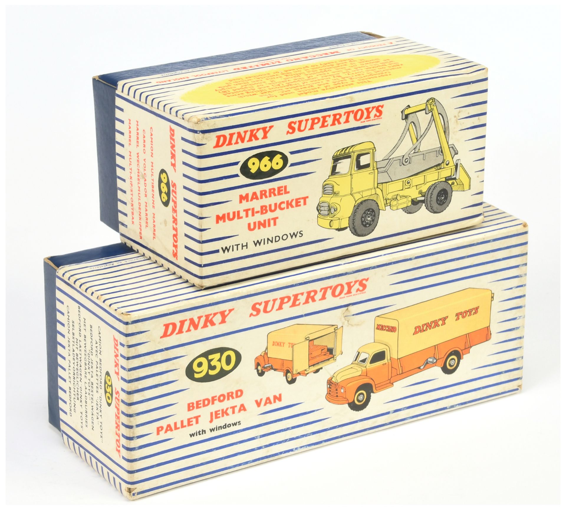 Dinky Toys Empty boxes A pair (1) 930 Bedford Pallet Jekta Van "Dinky Toys" and (2) 966 Marrel Mu...