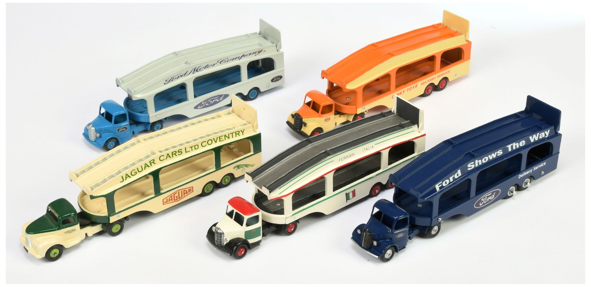 Dinky Toys Unboxed Group of Car Code 3 Transporters To Include - "Jaguar Cars", Ford Shows The Wa...