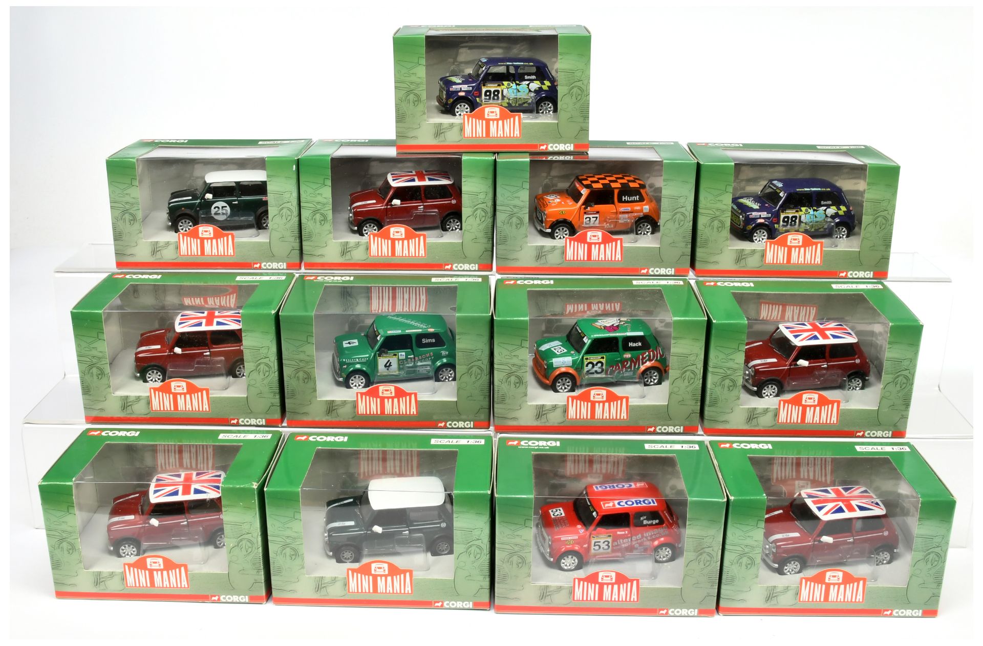 Corgi  (1/36th) A Group Of Mini's To Include - CC82267 "Mark Sims", CC82266 - British Racing Gree...