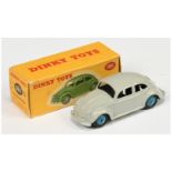 Dinky Toys 181 Volkswagen Saloon (beetle)  - Grey body, mid-blue rigid hubs, silver trim