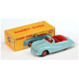 Dinky Toys 106 Austin Atlantic Convertible - Light blue body, red interior, tonneau and rigid hub...