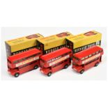 Budgie Toys 236 Routemaster Bus Group Of 3 to Include "GOLDEN" - Red body, grey plastic hubs 