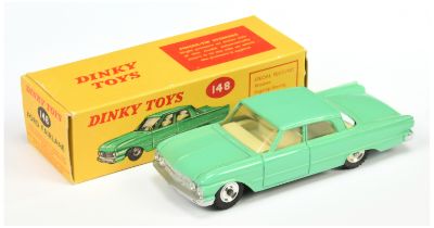 Dinky Toys 148 Ford Fairlane - Pale green, pale cream interior, silver trim and spun hubs