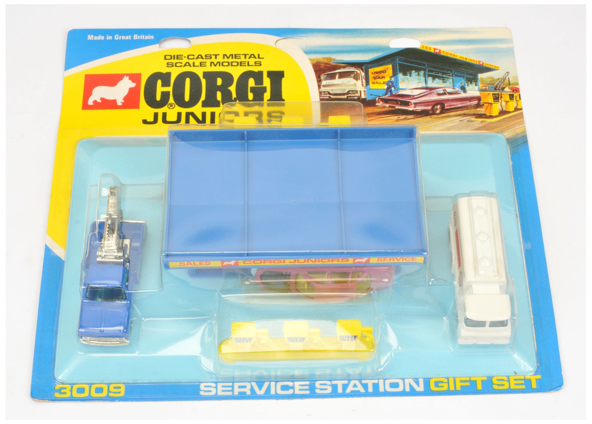 Corgi Toys Juniors 3009 Service Station Set To Include 3 X Vehicles (1) NSU RO80 - Purple with bl...