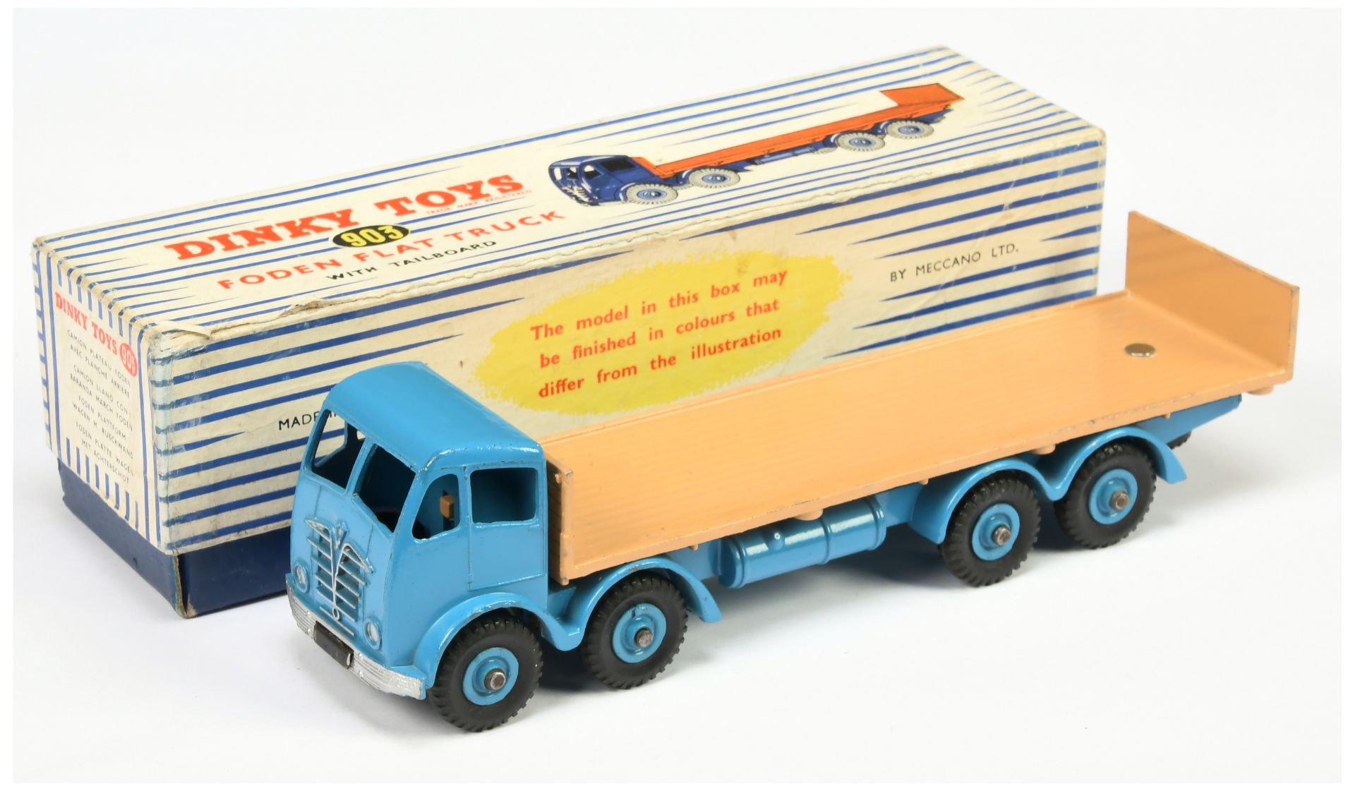 Dinky Toys 903 (503) Foden (type 2) Flat Truck With Tailboard - Mid-Blue cab, chassis and superto...