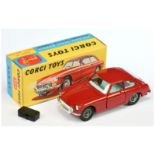 Corgi Toys 327 MGB GT Sports Car - Red body, pale blue interior, chrome trim, wire wheels and bla...