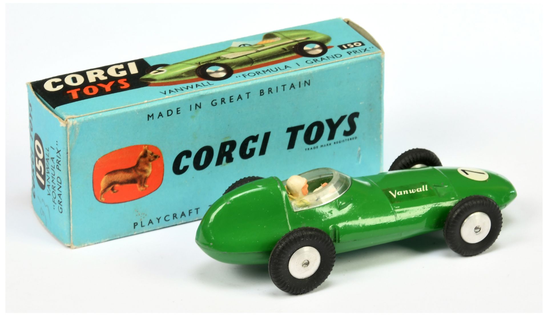 Corgi Toys 150 Vanwall Formula 1 grand Prix Racing Car - Mid-Green body, silver trim and front ve... - Bild 2 aus 2
