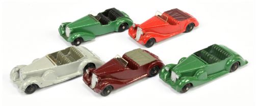 Dinky Toys 38 Series To Include - 38b Sunbeam-Talbot - Maroon body and seats, 38c Lagonda Saloon ...