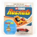 Corgi Toys Rockets D921 Morgan Plus 8 Sports Car - Metallic dark red body, black interior and key