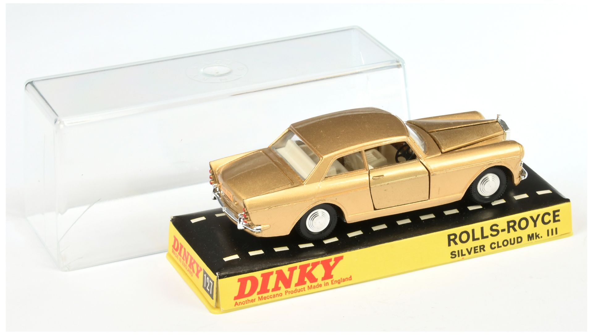 Dinky Toys 127 Rolls Royce Silver Cloud - Gold body, white interior, bare metal base, chrome trim... - Bild 2 aus 3