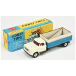 Corgi toys 483 Dodge Kew Fargo Tipper - White cab with red interior, blue tipping back, graphite ...