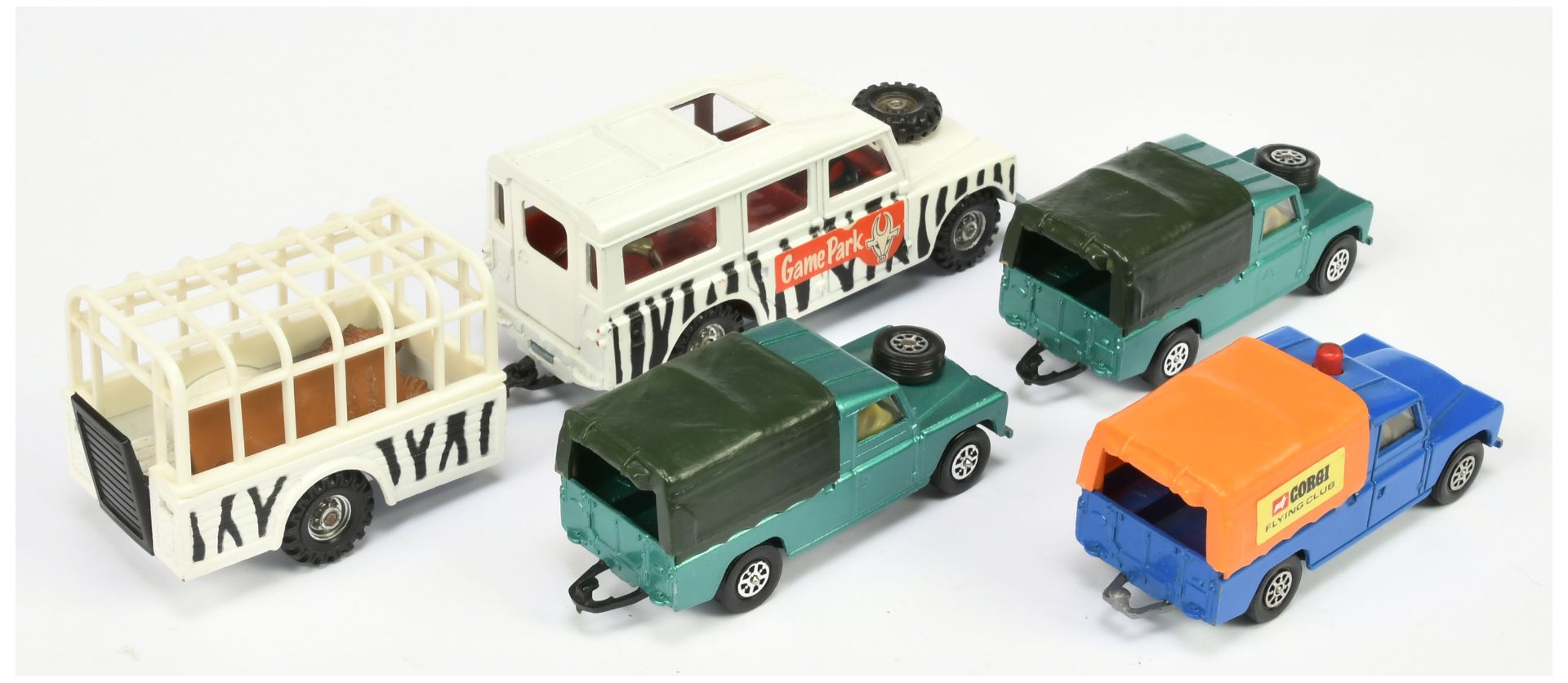 Corgi Toys Unboxed Whizzwheels Group Of 4 Land Rovers To Include (1) Blue Body, orange plastic ca... - Bild 2 aus 2