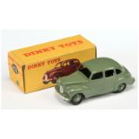Dinky Toys 152 (40D) Austin Devon Saloon - Drab green including rigid hubs, silver trim 