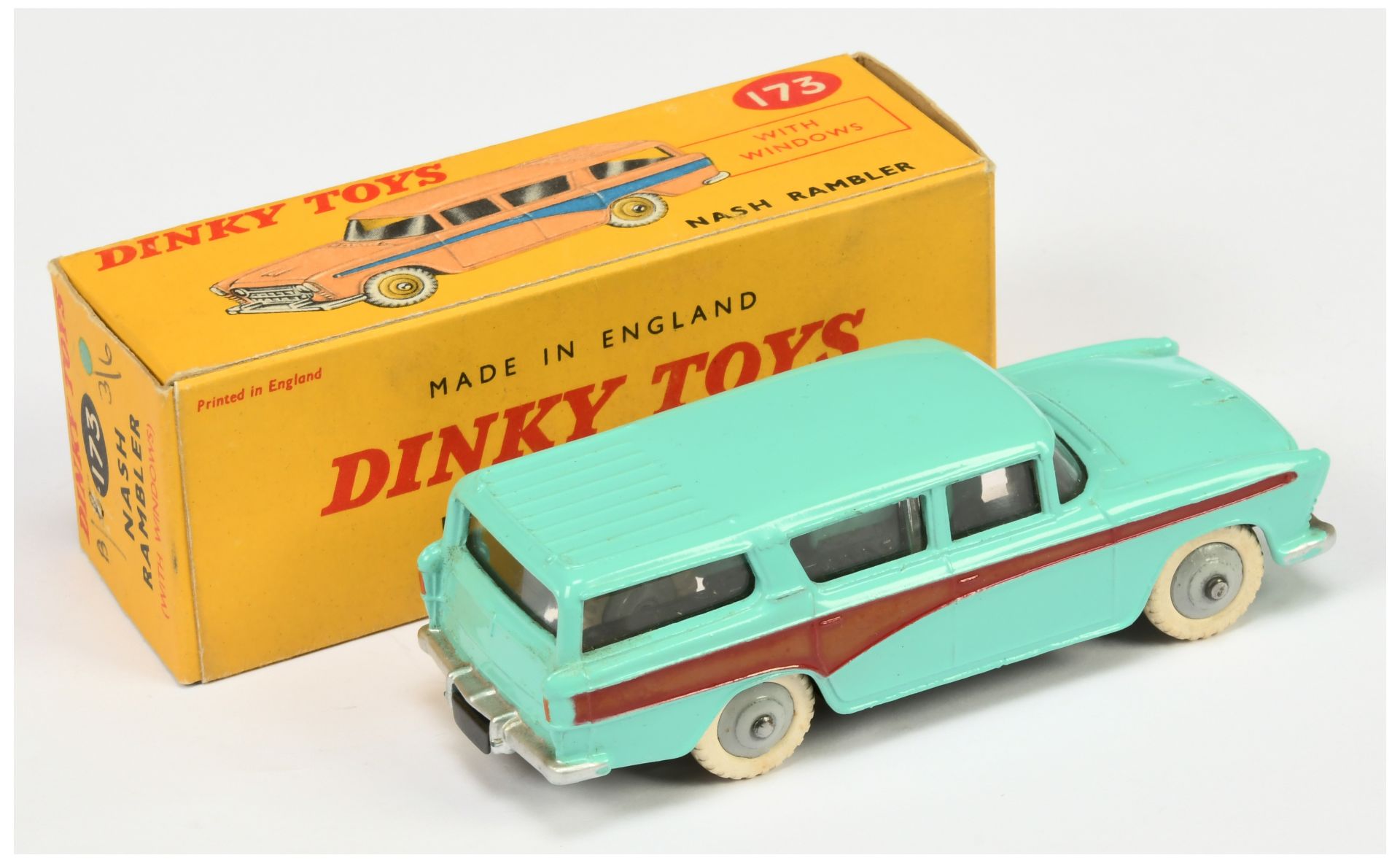 Dinky Toys 173 Nash Rambler - Turquoise body, maroon side flashes, silver trim and grey rigid hub... - Image 2 of 2