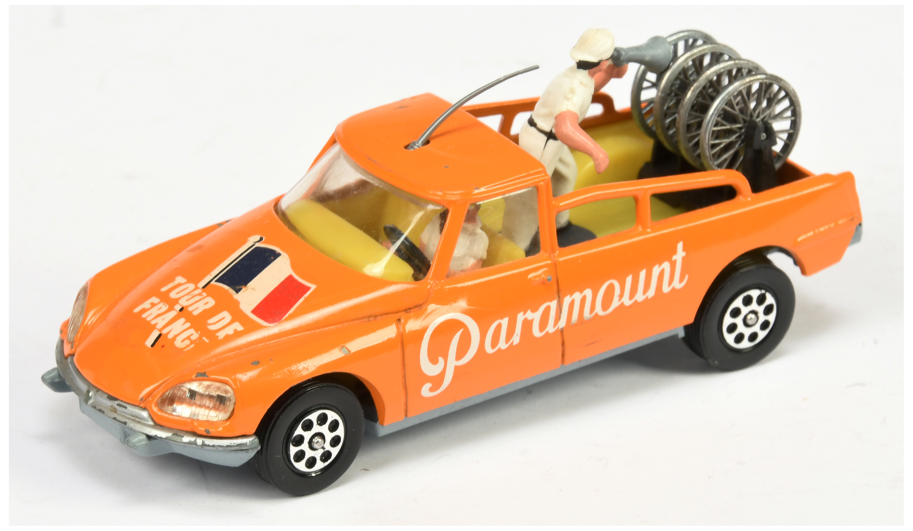 Corgi Toys Pre-Production Colour Trail Citroen DS "Paramount - Tour De France" - Orange body, gre...