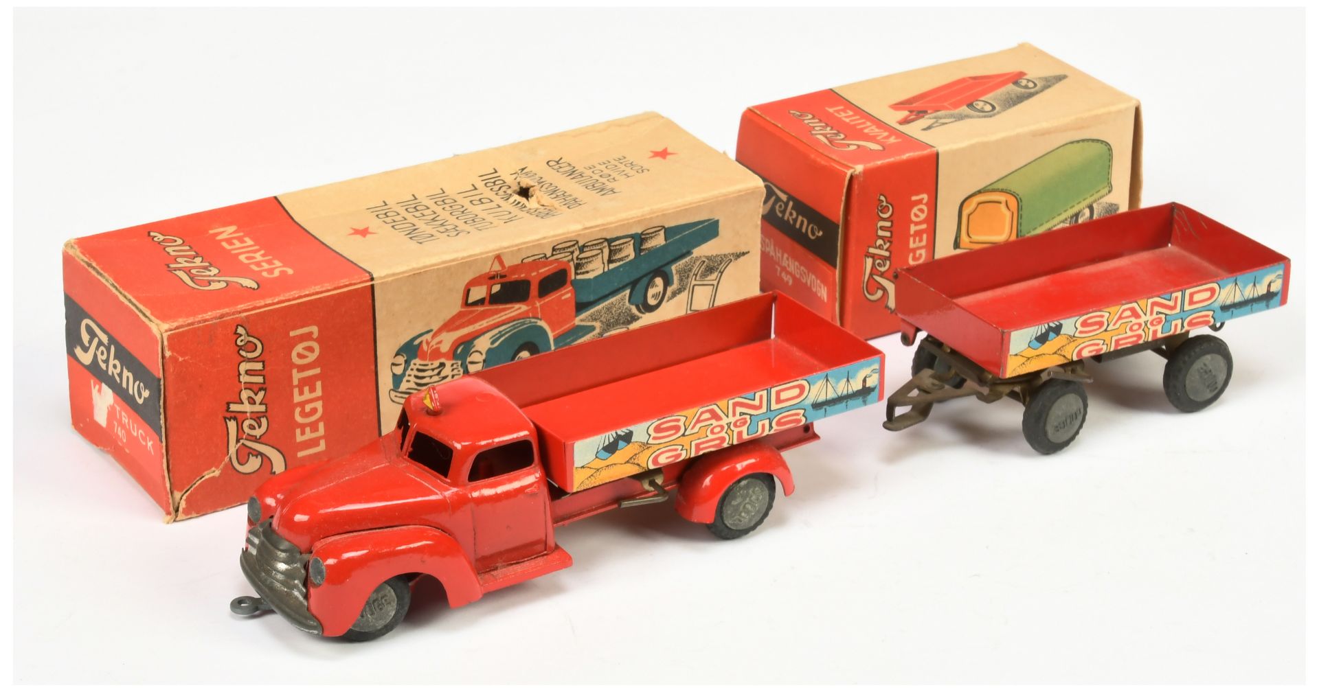 Tekno 750 Dodge "Sand & Gravel"  Delivery Truck - Red including back, chrome trim with 749 Matchi...