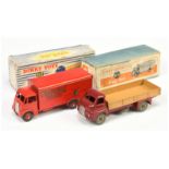 Dinky Toys Guy (type 1) Van "Slumberland" - Red including rigid hubs ans silver trim plus 922 Big...