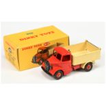 Dinky Toys 410 Bedford End Tipper - Red Body, chassis and rigid hubs with smooth tyres, cream back