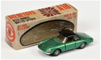 Mebetoys A18 Alfa Romeo Duetto Spyder - Green with black hood, brown interior, chrome trim and ca...
