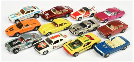 Corgi Toys Unboxed Whizzwheels Group Of 12 To Include Jaguar Type E - Pearlescent yellow, Ford Ca...