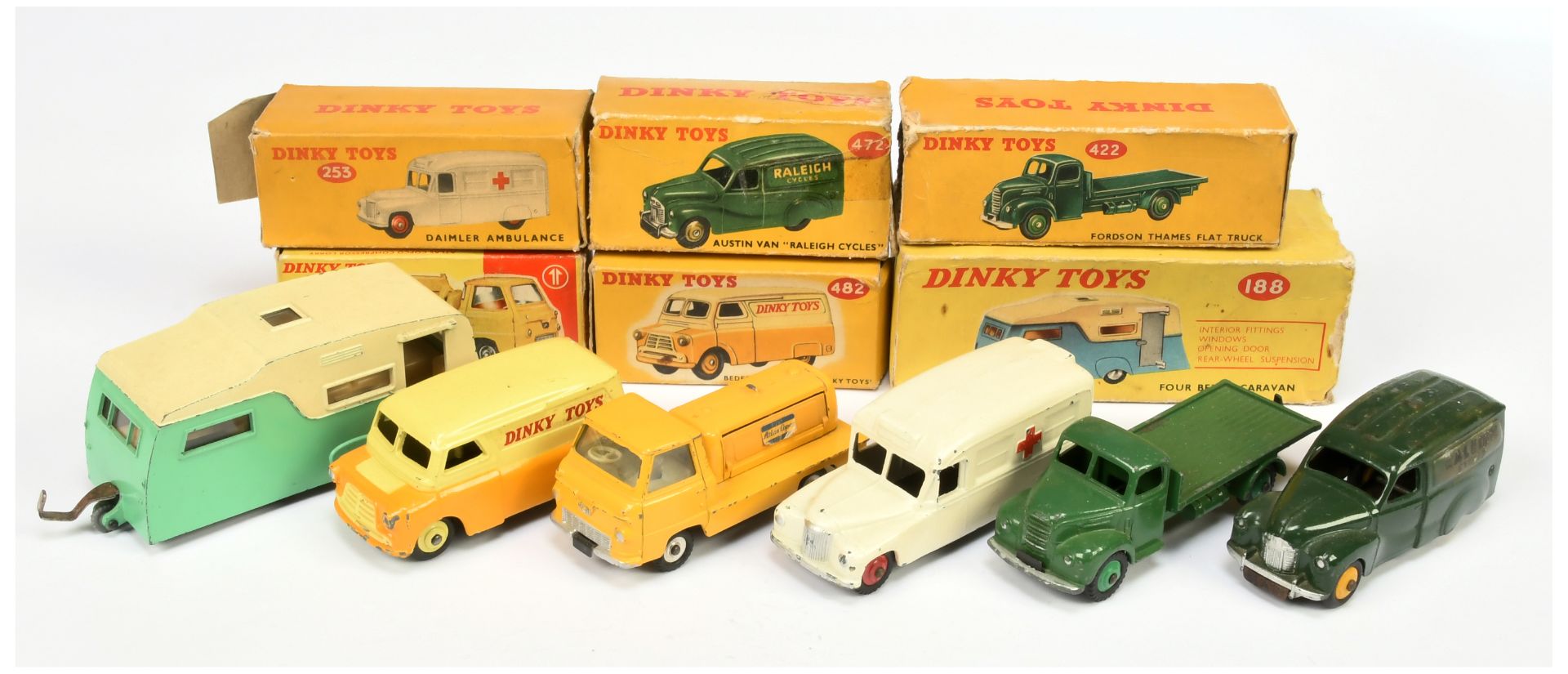 Dinky Toys Group Of To Include - 482 Bedford "Dinky Toys" Delivery Van, 253 Daimler "Ambulance",,...