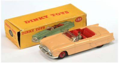 Dinky Toys 132 Packard Convertible - Light tan body, red rigid hubs and interior with figure driv...