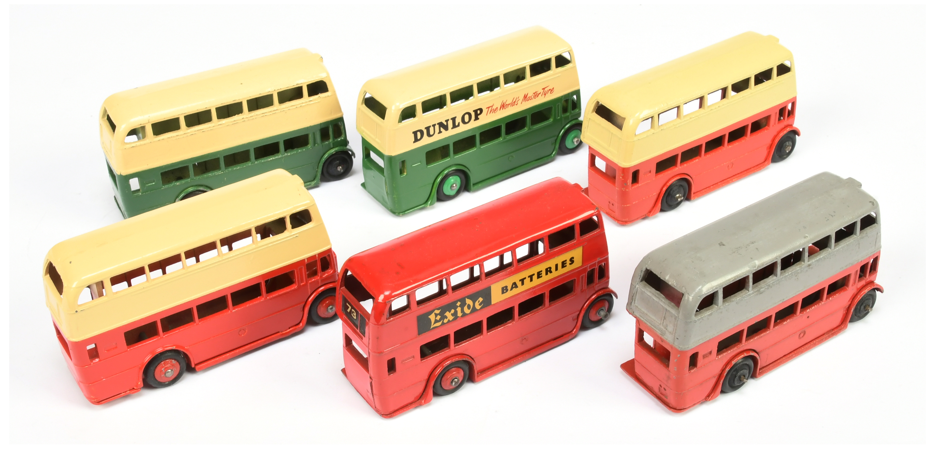 Dinky Toys  Unboxed Double Decker Bus  Group  To Include (type 1,2 & 3)  - Two-Tone Cream and Gre... - Image 2 of 2