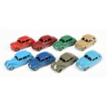 Dinky Toys Unboxed Group To Include Morris Oxford - Green, Austin Devon - Blue, Austin Somerset -...